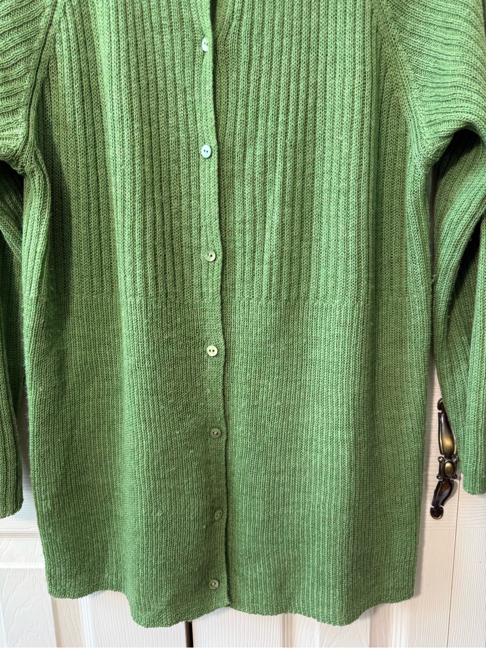 Eileen Fisher 100% Merino Wool Ribbed Button Front Cardigan Women’s Size XL - Picture 3 of 10